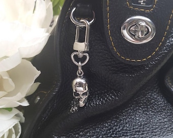 Skull Stainless Steel Biker Boot or Purse Charm-Skull Charm-Biker Gifts-Gothic Biker Charm-Shoe Jewelry-Purse Jewelry-Gothic Accessorizes