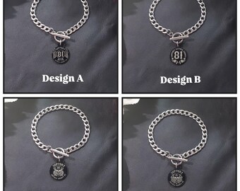 Support 81 Biker Stainless Steel Toggle Bracelet Jewelry-Support 81 Biker 81 Supporter Gifts for Her-Biker Mom-Support 81 Gift-Biker Jewelry