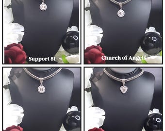 Cuban Link Support 81 Stainless Steel Necklace-81 Supporter Necklace-Support 81 Jewelry-Biker Necklace-Biker Jewelry-Support 81 Gift for Her