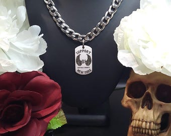 Support 81 Stainless Steel Dog Tag Biker Necklace-FTOT-Known Associate-Biker Jewlery-81 Supporter Jewlery-Church of Angels-Gifts for Him