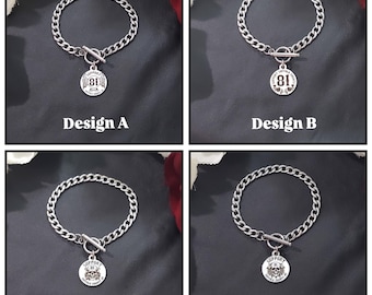 Support 81 Biker Stainless Steel Toggle Bracelet Jewelry-Support 81 Biker 81 Supporter Gifts for Her-Biker Mom-Support 81 Gift-Biker Jewelry