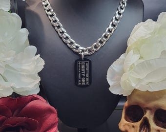 Support 81 Stainless Steel Dog Tag Biker Necklace-FTOT-Known Associate-Biker Jewlery-81 Supporter Jewlery-Church of Angels-Gifts for Him