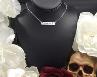 Baddest Bitch Stainless Steel Bar Necklace-Biker Jewelry-Support 81 Jewlery-81 Supporter-Biker Necklace-Gifts for Her-Support 81 Necklace