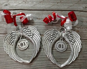 Support 81 Suffolk County Biker Holiday Ornaments-Biker Christmas-81 Supporter-Angel Wing Ornments-Church of Angels-Biker Holiday Ornament