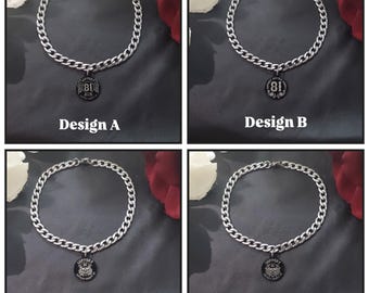 Support 81 Biker Stainless Steel Ankle Anklet Bracelet Jewelry-81 Supporter Jewelry Biker Mom Girlfriend Gifts for Her-Support 81 Biker Gift
