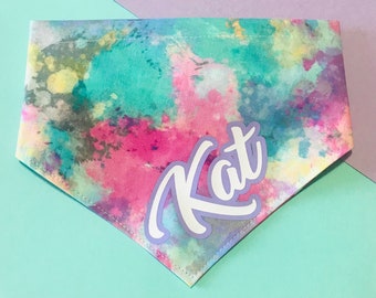 Watercolor with Name Reversible Bandana