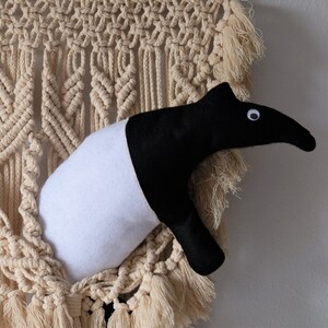 Black and White Dapper Tapir Felt Hand-sewn Plush Toy
