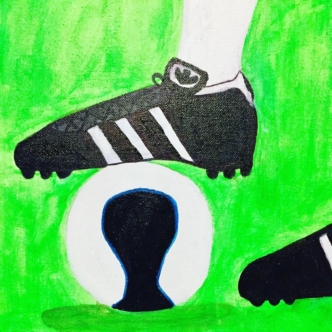Acrylic Soccer Painting Etsy