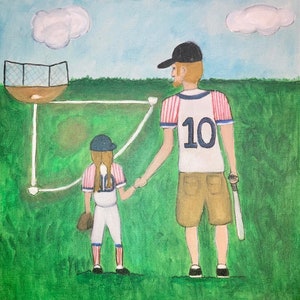 Acrylic Baseball Painting