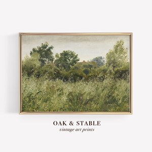 PRINTABLE Vintage Landscape Painting | Transitional Organic Living Room Wall Art | French Vintage Art | Digital Download