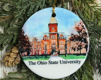 The Ohio State University Christmas Ornament, buckeyes, Student gift, The Ohio State Alumni gift, Holiday gift, Columbus Ohio