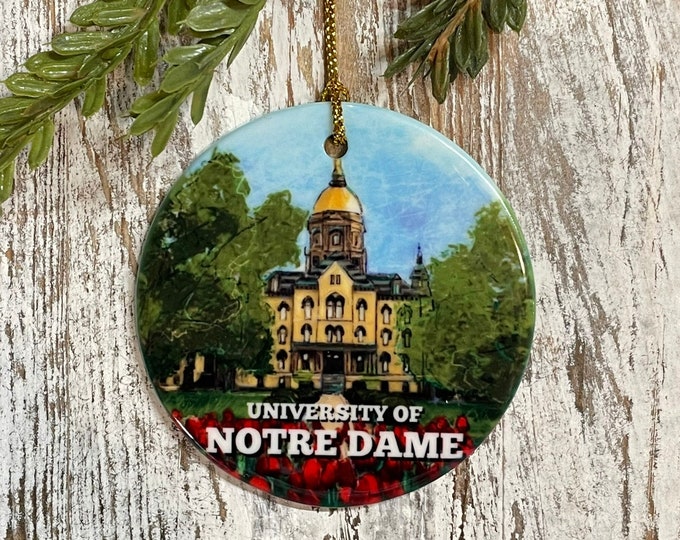 University of Norte Dame Christmas Ornament, Fighting Irish, Collage Student gift,Notre Dame Alumni gift, ornament, Holiday gift,South Bend