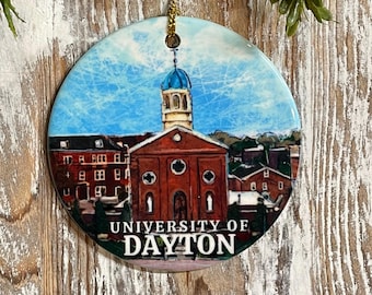 University of Dayton Christmas Ornament, Flyers, Collage Student gift, Dayton Alumni gift, ornament, Holiday gift, Dayton Ohio, UD