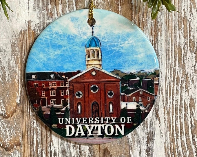 University of Dayton Christmas Ornament, Flyers, Collage Student gift, Dayton Alumni gift, ornament, Holiday gift, Dayton Ohio, UD