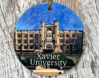 Xavier University Christmas Ornament, Musketeers, Collage Student gift, Xavier Alumni gift, ornament, Holiday gift, XU