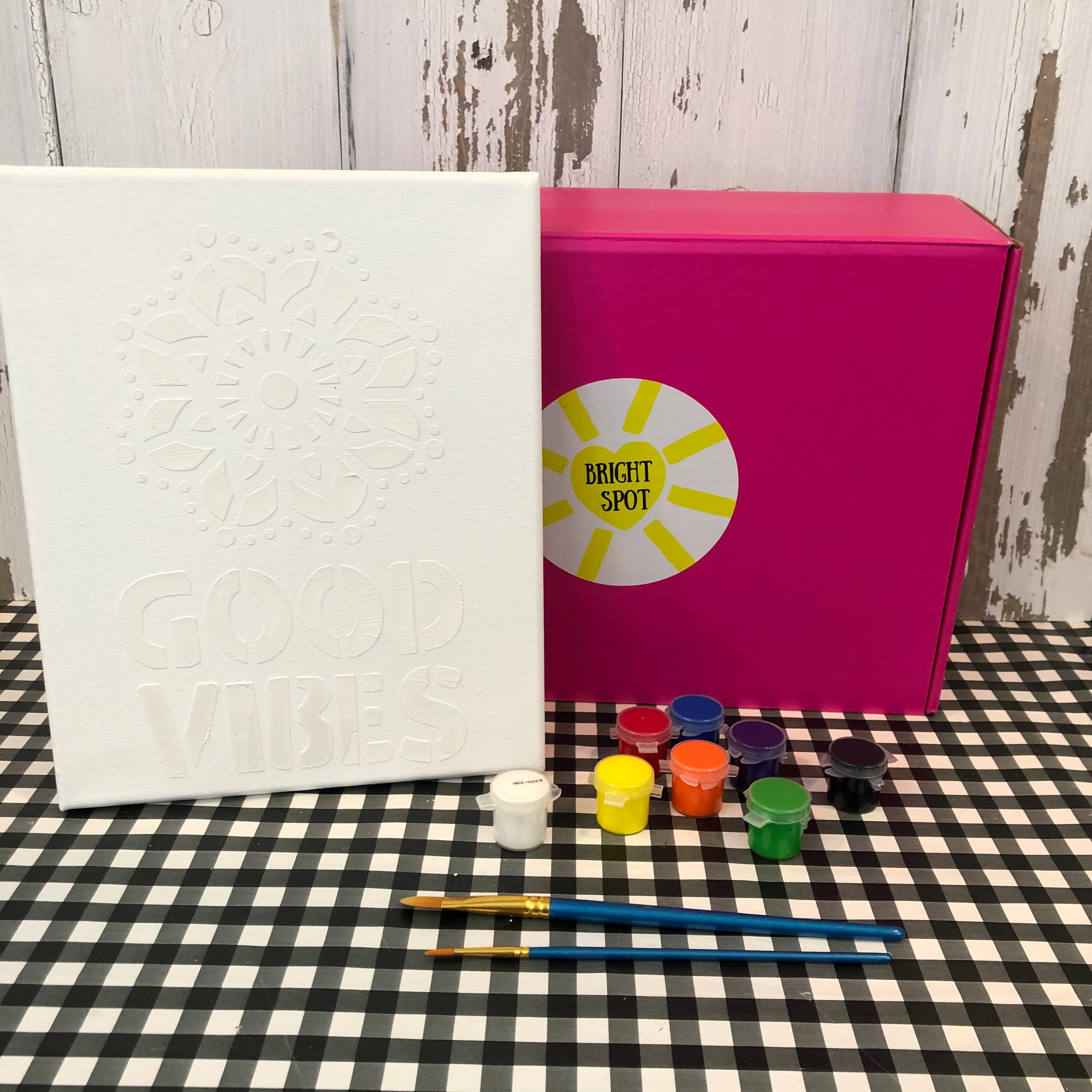 Canvas Painting Bright Spot Box Good Vibes paint party/ kids craft