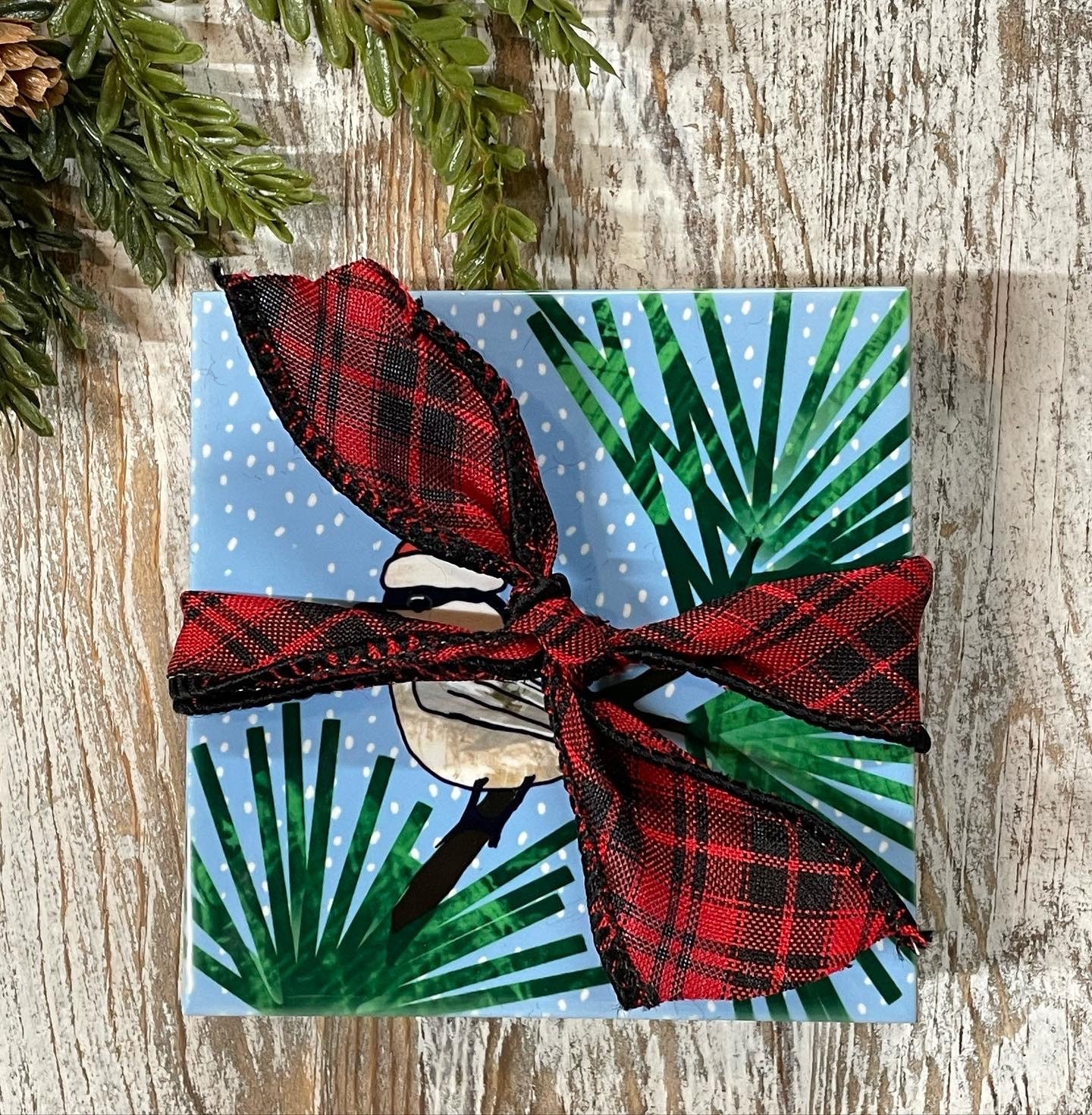 Christmas Bird Coasters, Set of 4 Coasters, Cardinal, Chickadee,  Woodpecker, Hummingbird