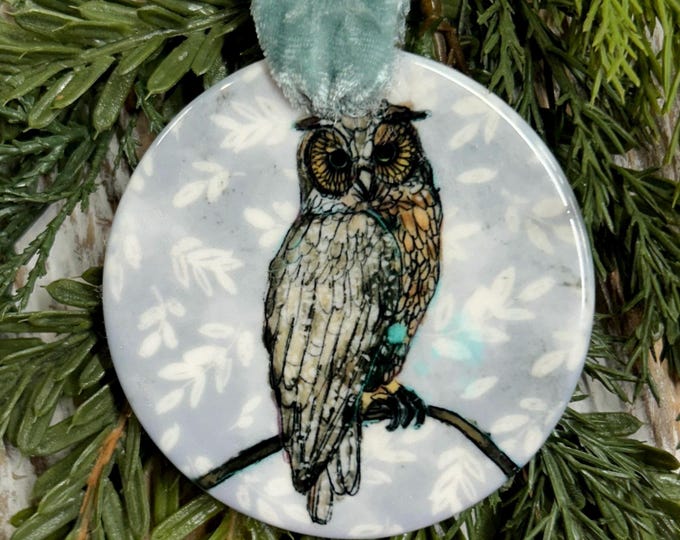 Owl Ornament, Tree trimming, Holiday gift, Christmas gift, Special gift, Nature Ornament