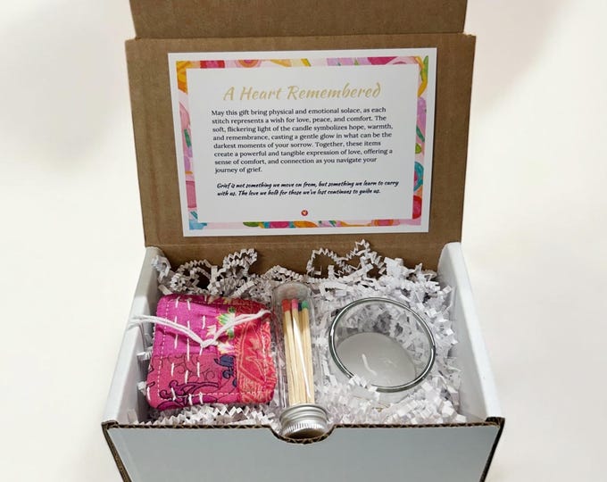 Light and Comfort Soy Candle &  Pocket Quilt Gift Set - Loss of a Loved One, Grief, Sorrow, Sympathy Gift