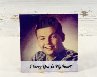 Memorial Photo Tile Gift Personalized, Sympathy Gift, Loss of Loved One Gift,