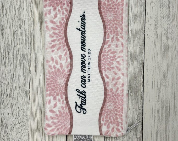 Pink Bible Zipper Pouch – Pencil Case and Marker Organizer, Scripture Inspired Travel Bag, Christian Gift, Journal Pouch, Bible Study