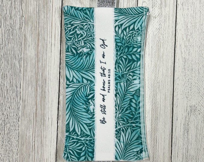Teal Bible Zipper Pouch – Pencil Case and Marker Organizer, Scripture Inspired Travel Bag, Christian Gift, Journal Pouch, Bible Study
