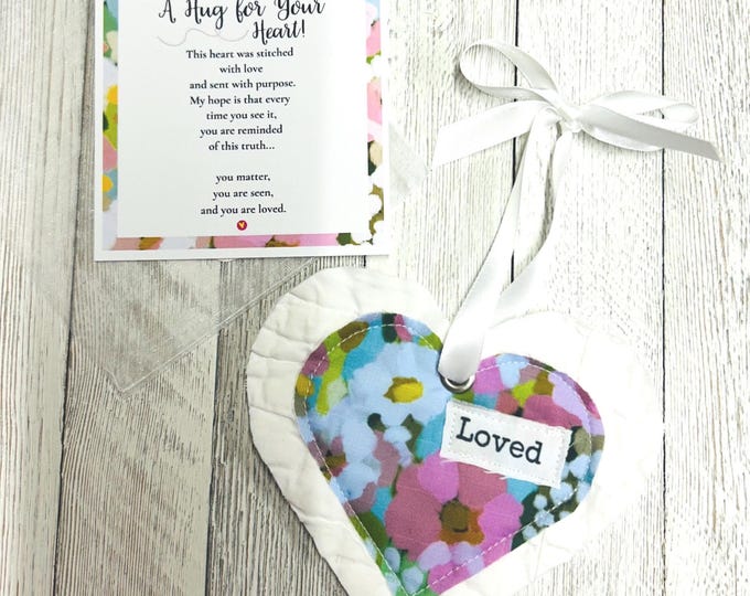 A Hug for Your Heart – Handmade Fabric Heart Gift | You Are Loved Encouragement Gift | Thinking of You | Sympathy Gift