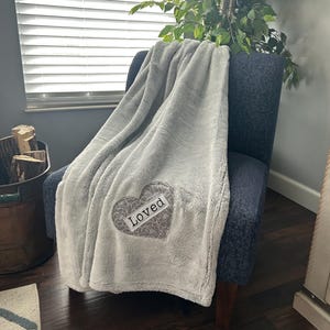 Sending You a HUG Box with gray floral heart, Soft Blanket, Comforting gift, Uplifting gift, Encouraging gift for her, Anxiety gift,