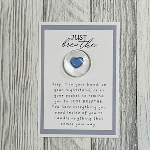 Breathe Glass Gem - Pocket Token, Comforting Gift For Anxiety, Stress Relief and Encouragement, Cancer Gift, Thinking of You