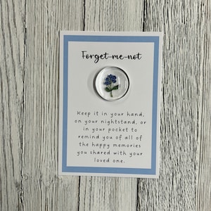 Forget-Me-Not Glass Gem - Angelversary, Sympathy Gift, Memorial Remembrance Pocket Token, Loss of Loved One, Condolence Gift, Grief Support