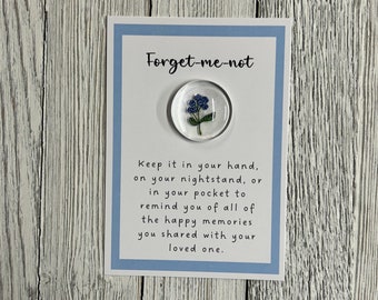 Forget-me-not Glass Gem, Angelversary, Remembrance Gift, Condolence gift, Loss of Loved One gift