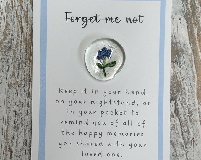 Forget-me-not Glass Gem, Angelversary, Remembrance Gift, Condolence gift, Loss of Loved One gift
