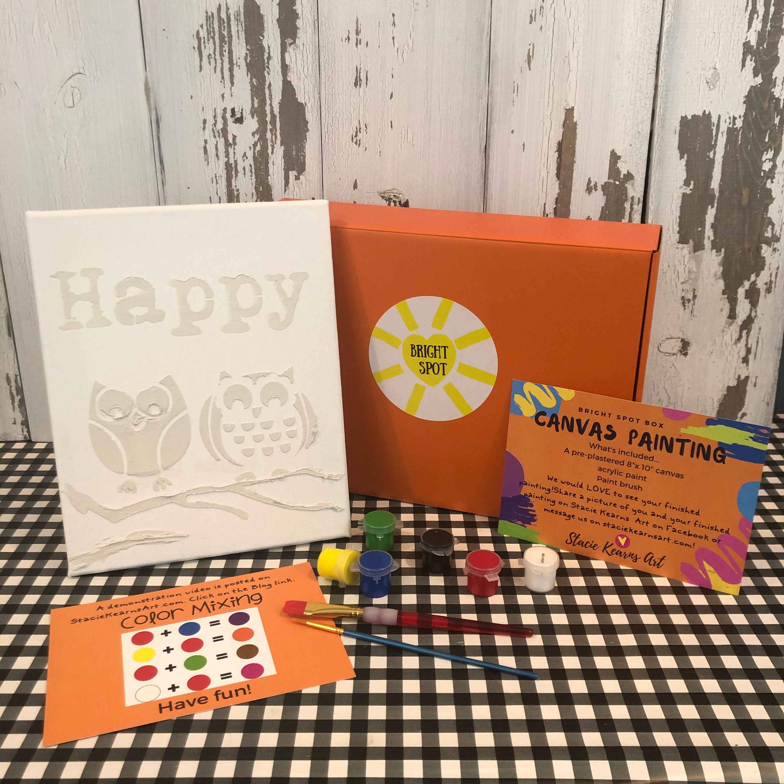 Canvas Painting Bright Spot Box paint party/kid’s painting/adult painting /fun/creative/inspire/