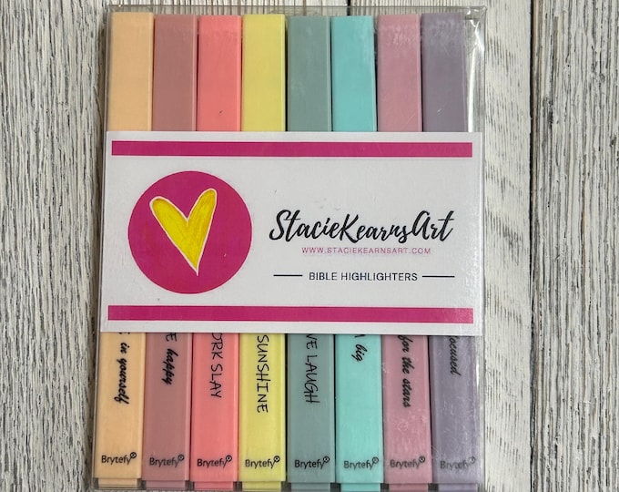 Bible Highlighters Set – "Choose Happy" No-Bleed Pastel Markers for Journaling and Study, Bible Study, Faith School Supplies