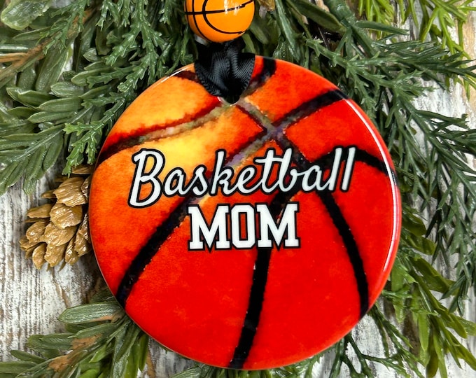 Basketball Mom Christmas Ornament, Basketball team mom Christmas gift, Sports Ornament, Christmas ornament, Holiday ornament
