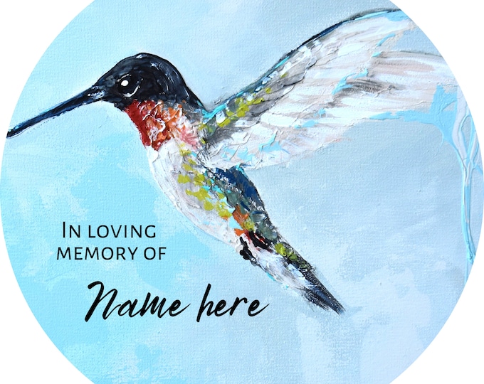 PERSONALIZED Hummingbird Always Near Christmas Ornament, Bereavement gift, Loss of loved one, Tree trimming, Memorial, In remembrance