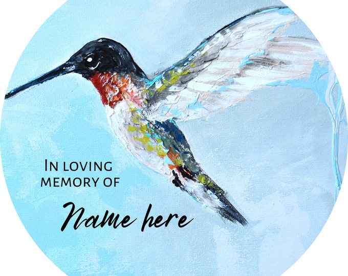 PERSONALIZED Hummingbird Always Near Christmas Ornament, Bereavement gift, Loss of loved one, Tree trimming, Memorial, In remembrance