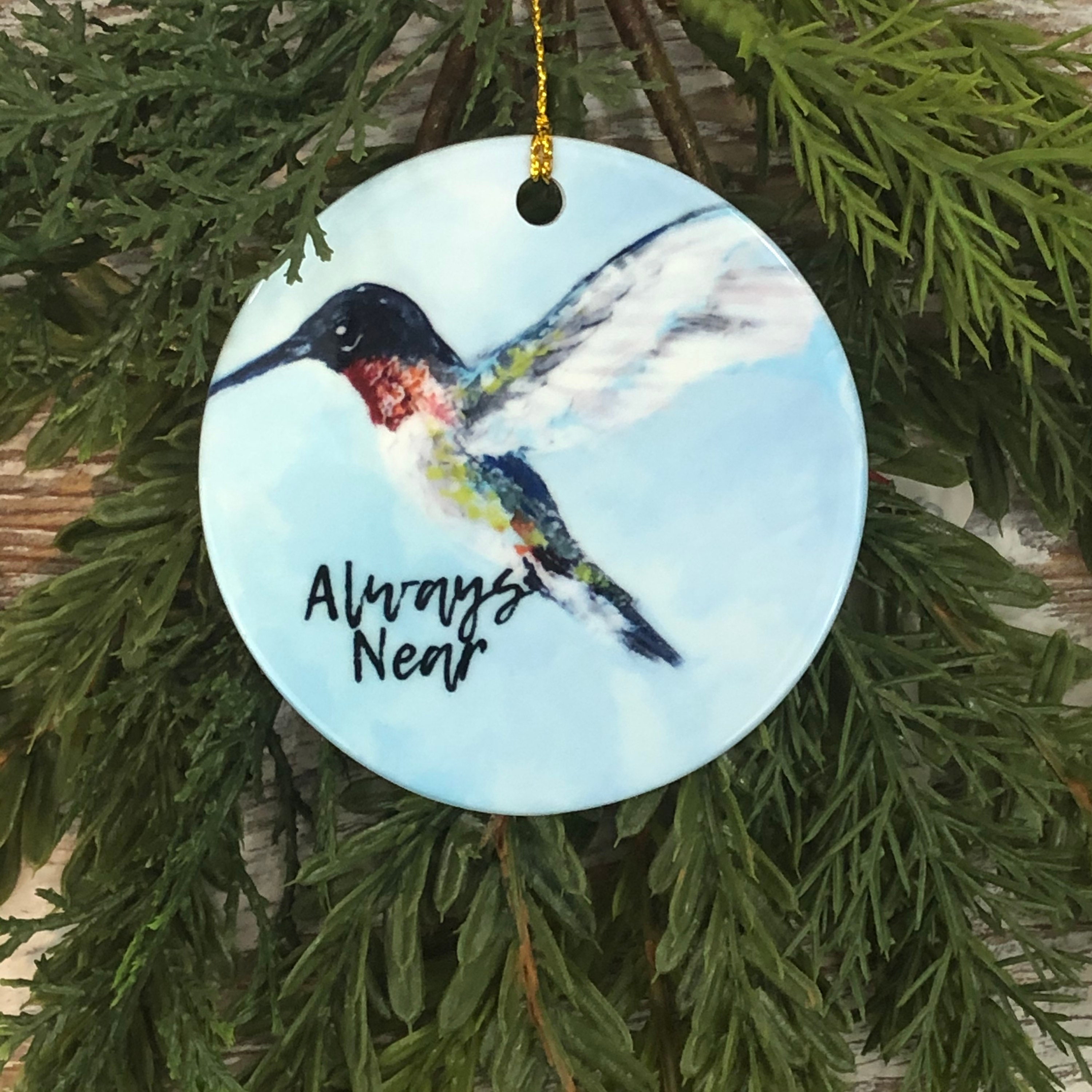 Hummingbird remembrance Christmas ornament memorial gift