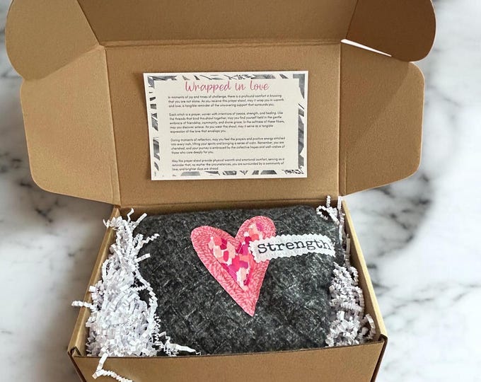 Prayer Shawl Gift Set - "Wrapped in Love" Comfort Set - Sending Love, Uplifting Gift, Encouragement Gift, Anxiety Gift, Get Well Gift
