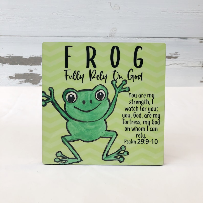 Faith Gift Art Print with Stand of FROG Fully Rely on God Etsy