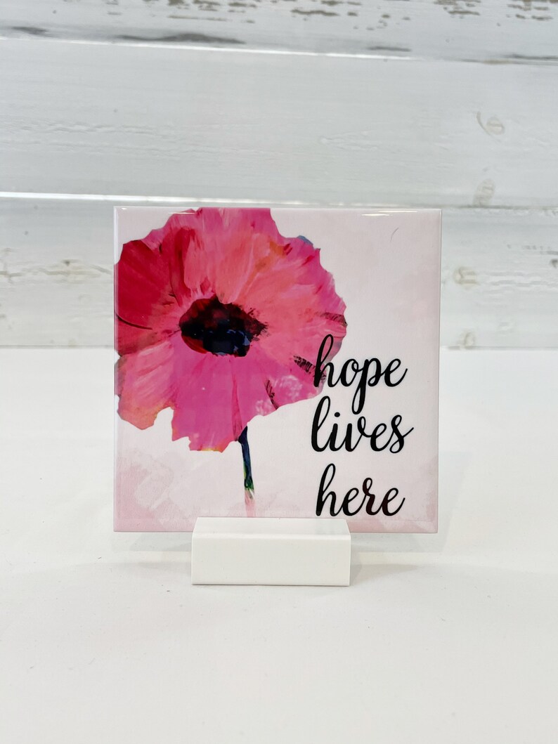Hope Courage & Strength Box Flower Tile and Mug Gift Set Etsy