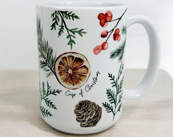 Cup of Christmas Mug  - Holiday Coffee Cup, Festive Gift Idea, Holiday Gift, Teacher Gift, Friendship Gift, Winter Season Mug