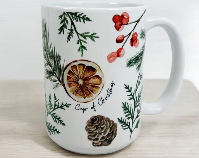 Cup of Christmas Mug  - Holiday Coffee Cup, Festive Gift Idea, Holiday Gift, Teacher Gift, Friendship Gift, Winter Season Mug