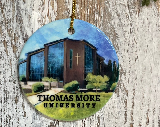 Thomas More University Ceramic Christmas Ornament, Kentucky, Collage Student gift, TMU Alumni gift, ornament, Holiday gift,