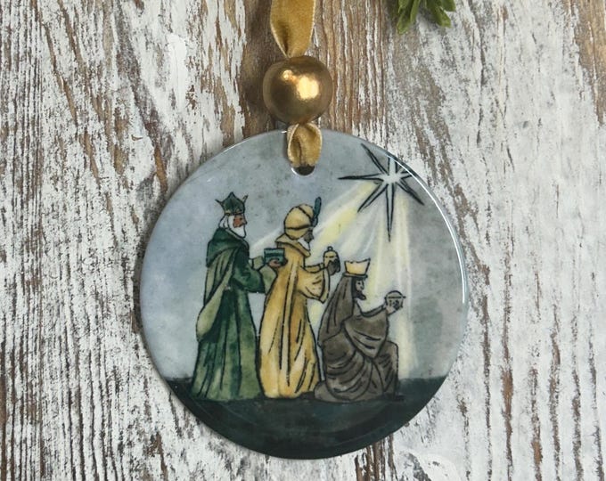 Three Wise Men Christmas Ornament , 2024 Color Trend, Neutral Colors, Three Magi, Tree trimming, Holiday gift, Religious ornament,