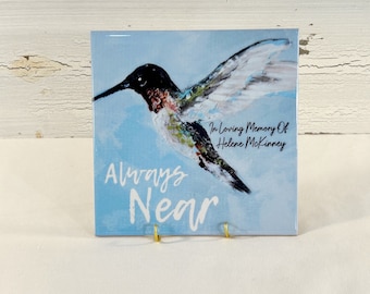 Memorial Hummingbird Tile Gift Personalized, Sympathy Gift, Loss of Loved One Gift,