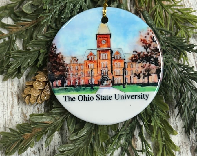 The Ohio State University Christmas Ornament, buckeyes, Student gift, The Ohio State Alumni gift, Holiday gift, Columbus Ohio
