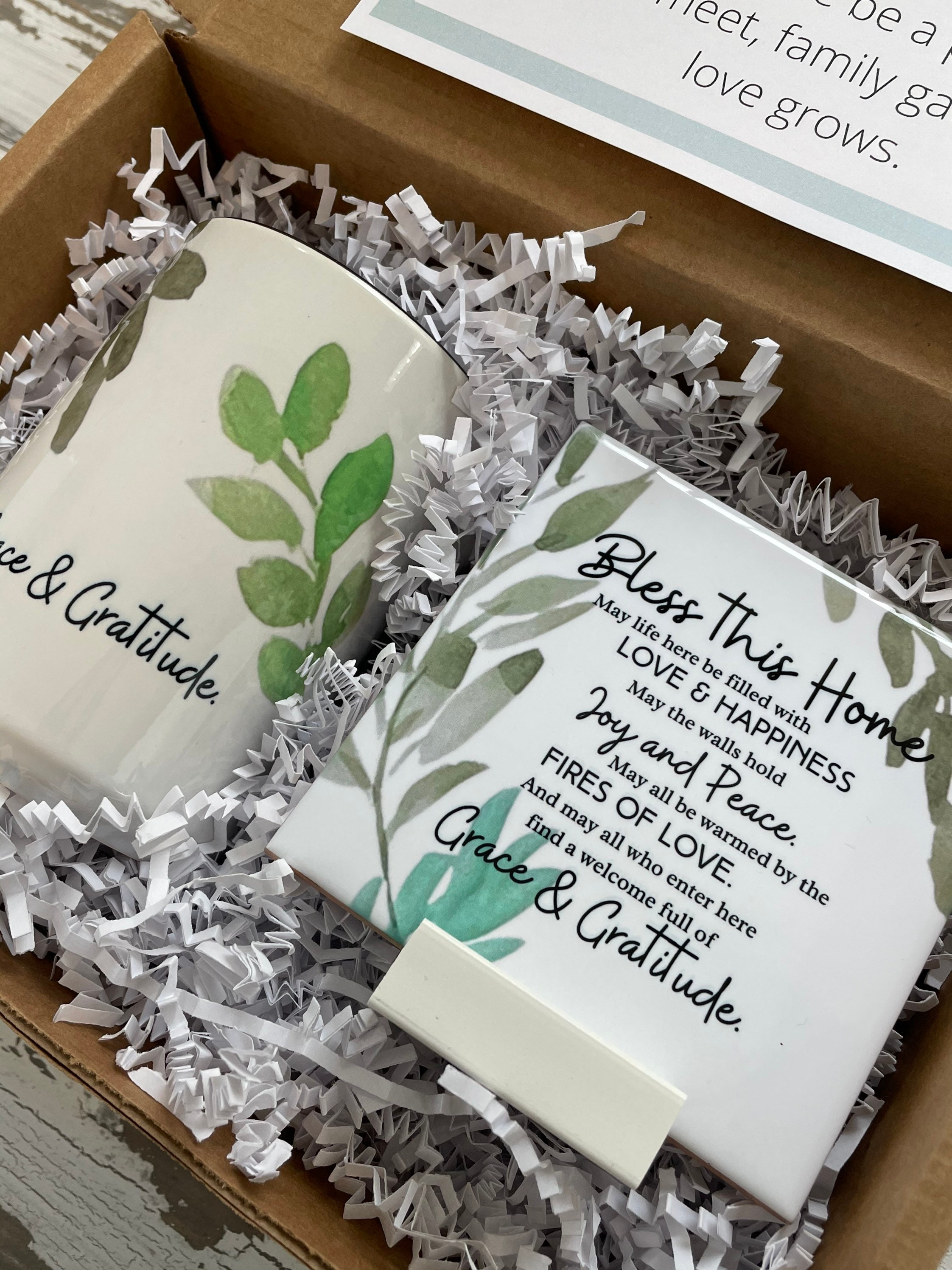 New House Blessings Box, Housewarming mug and tile gift set, New home gift, New beginning