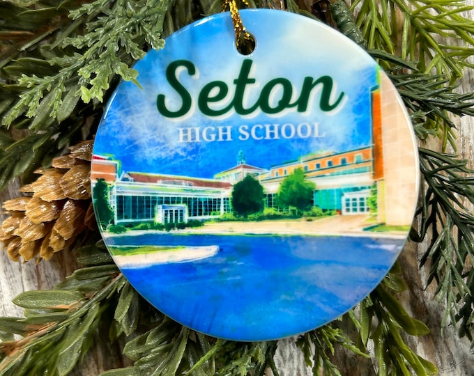 Seton High School Christmas ornament, Cincinnati Seton, GGCL, Westside Seton