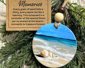 Beach Memories Ornament, Tree trimming, Holiday gift, Christmas gift, Special gift,
